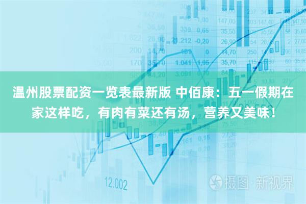 温州股票配资一览表最新版 中佰康：五一假期在家这样吃，有肉有菜还有汤，营养又美味！